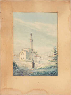 Неизвестный художник. Пейзаж с мечетью